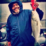 Jerry Mayo of Durham with a spring striper