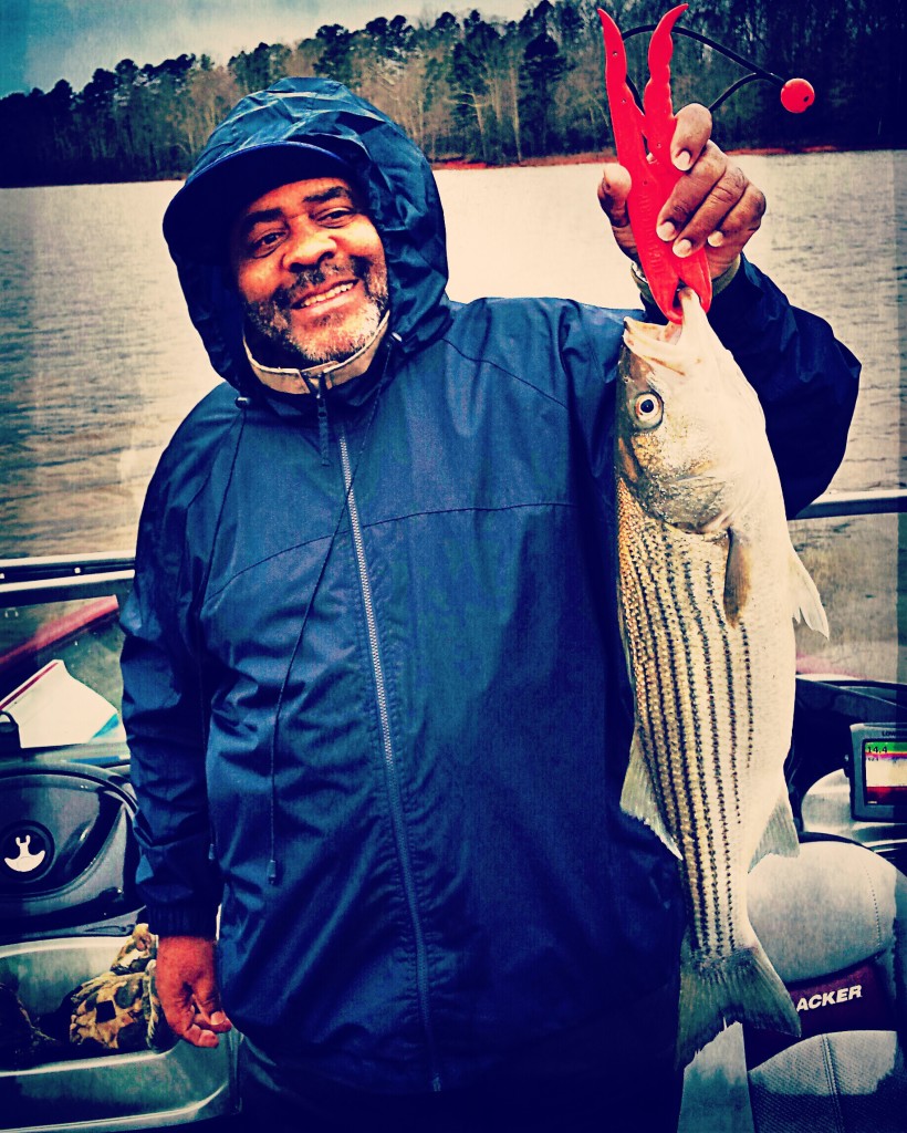 Jerry Mayo of Durham with a spring striper