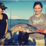 Nicole Stewart of NC Conservation Network dropped by with her sister to reel in some cats.